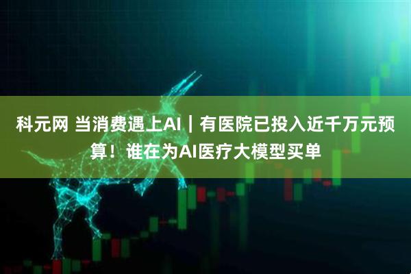 科元网 当消费遇上AI｜有医院已投入近千万元预算！谁在为AI医疗大模型买单